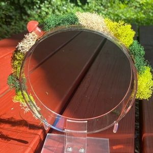 Crystal Mushroom metal Headband with Moss